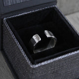 Etched Sterling Silver Wide Ring