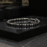 Jagged Sterling Silver Beaded Bracelet