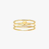Gold Heart Ring Stack