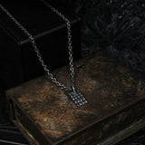 Beveled Sterling Tag Necklace