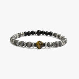 Textured Sterling Beads, Tiger Eye