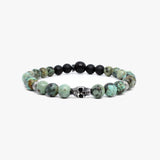 Etched Sterling Skull, Gemstone