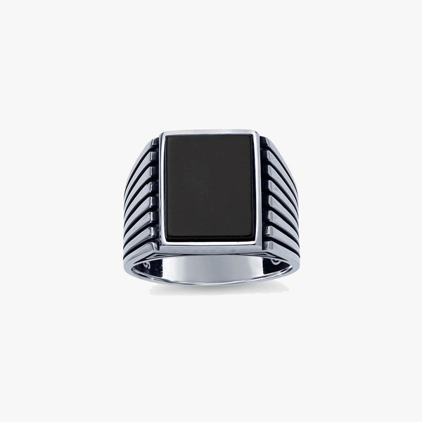 Black Onyx and Sterling Ring