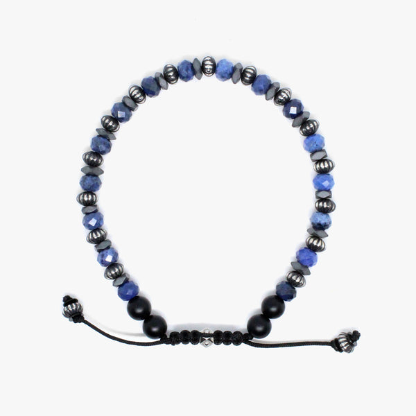 Faceted Sodalite, Sterling Beads