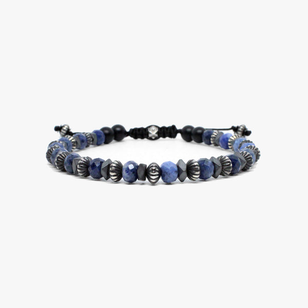 Faceted Sodalite, Sterling Beads