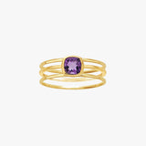 Amethyst, 14K Gold Ring Stack
