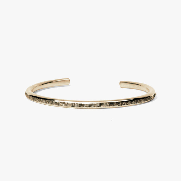 Etched Solid Gold Wire Cuff