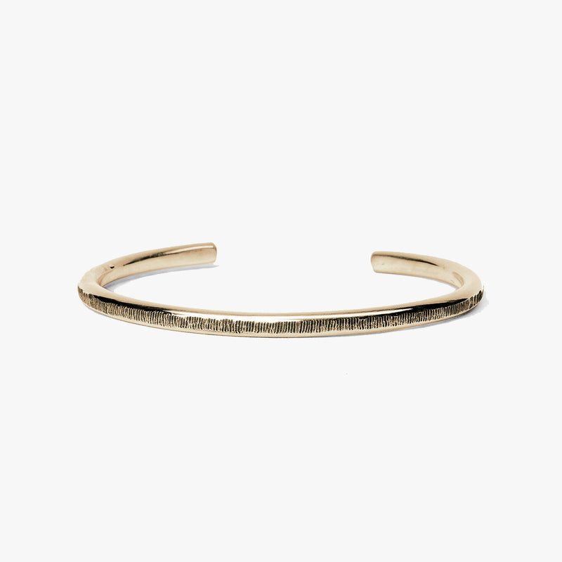 Etched Solid Gold Wire Cuff