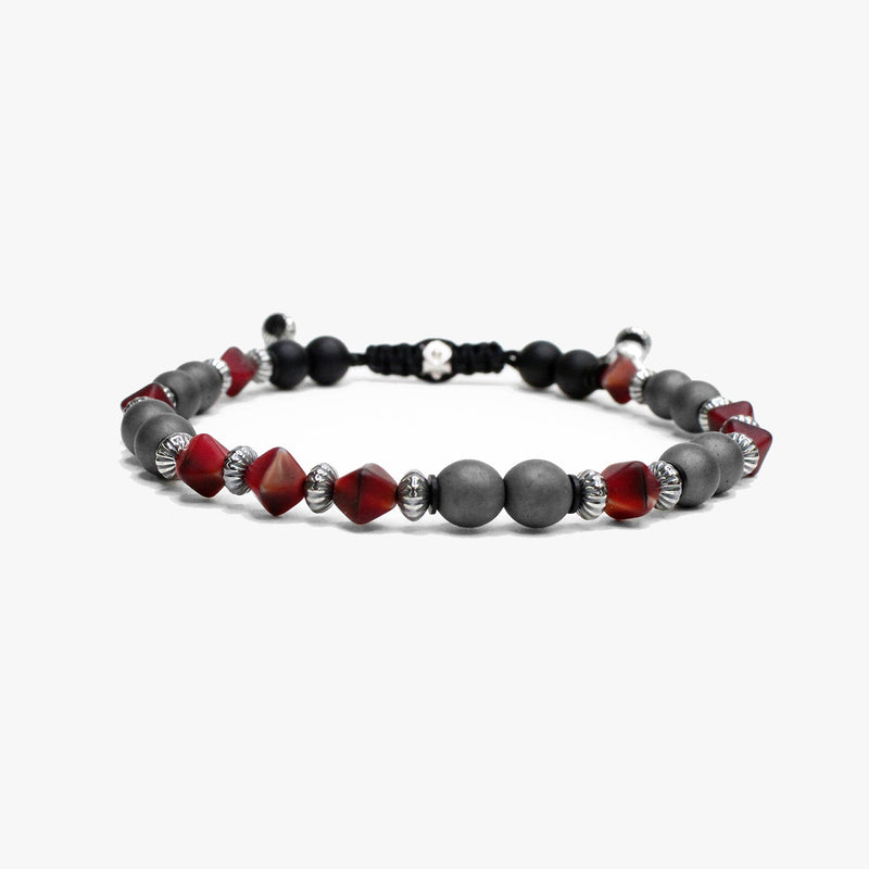 Matte Hematite and Czech Glass