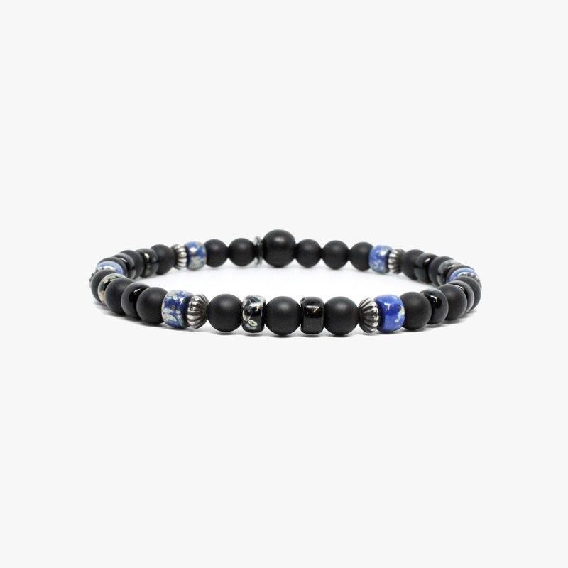 Black Onyx, Czech Glass, Sterling