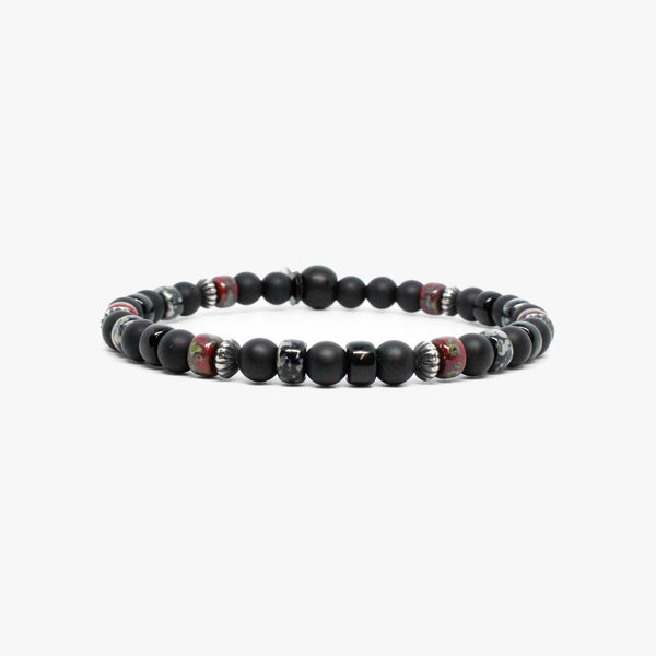 Black Onyx, Czech Glass, Sterling