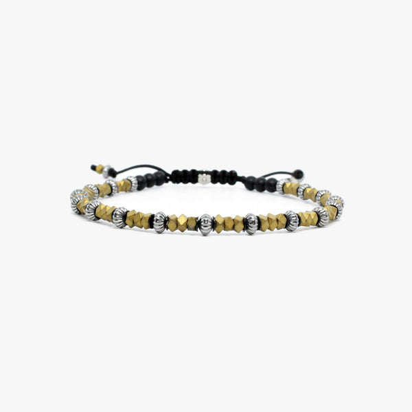 Faceted Hematite, Sterling Beads