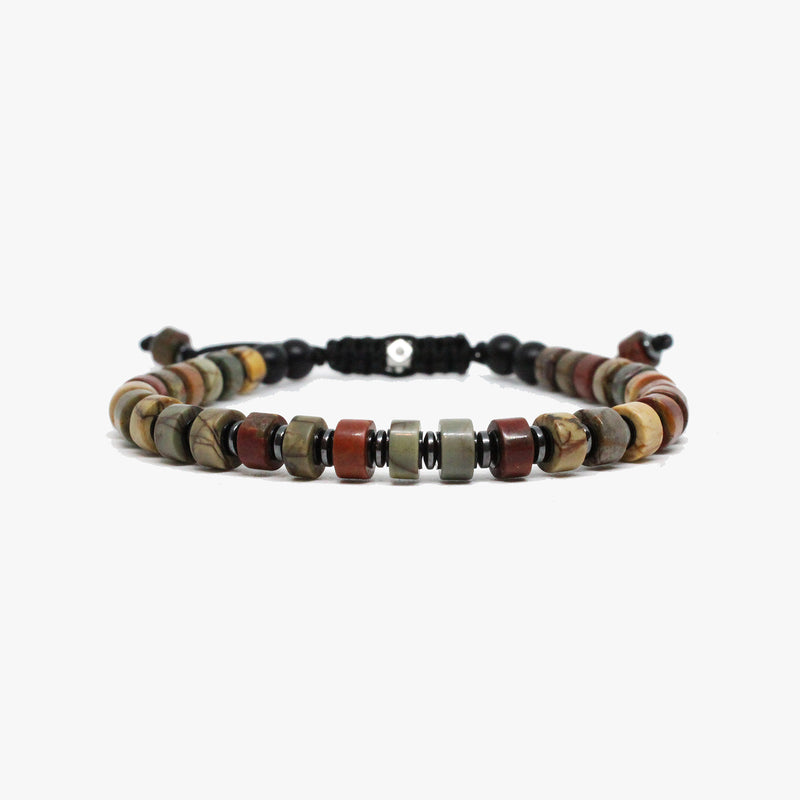 Creek Jasper Discs, Gunmetal Details