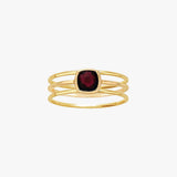 Garnet, 14K Gold Ring Stack