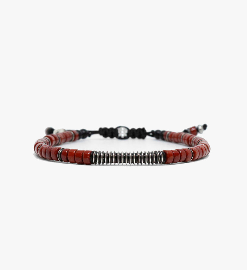 Red Jasper, Sterling Disc Stack