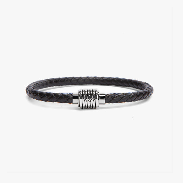 Sterling Coil, Braided Leather