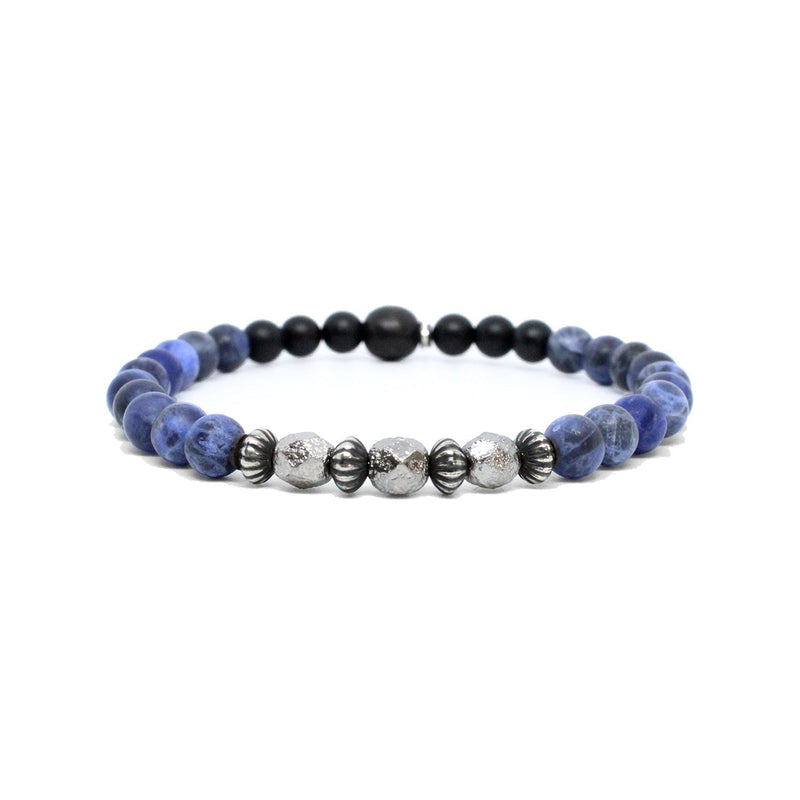 Gemstone Bracelet, Sterling Stack