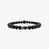 Black Onyx, Silver Czech Glass