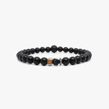 Black Onyx, Silver Czech Glass