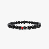 Black Onyx, Silver Czech Glass