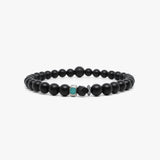 Black Onyx, Silver Czech Glass