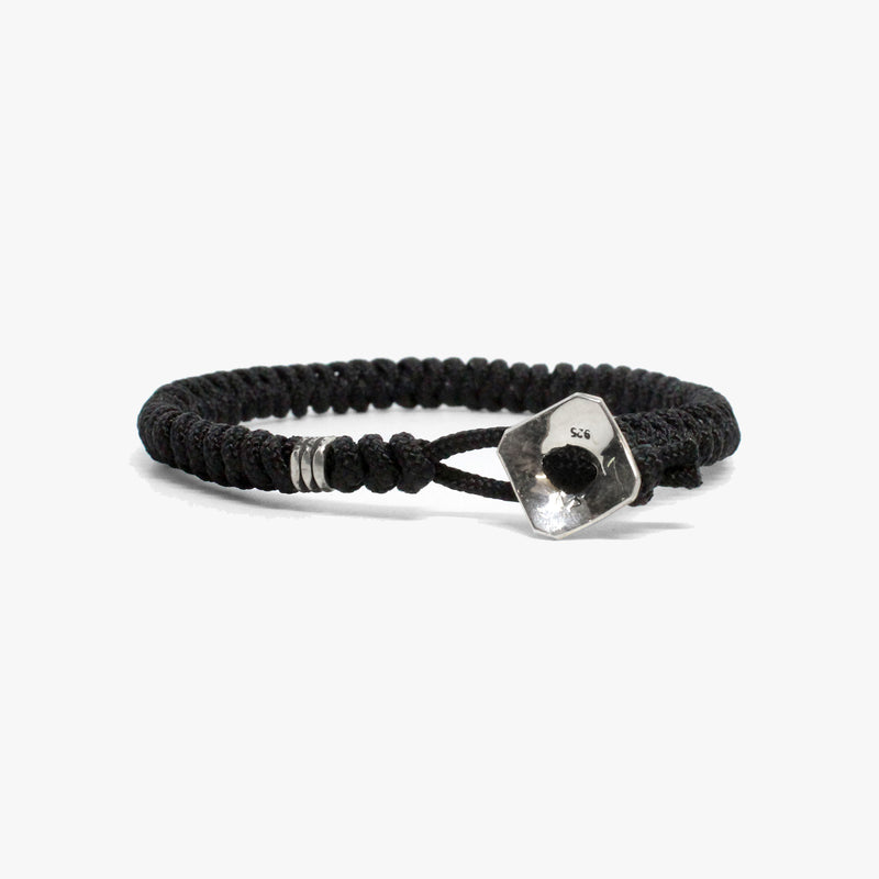 Braided Cord, Sterling Button Closure