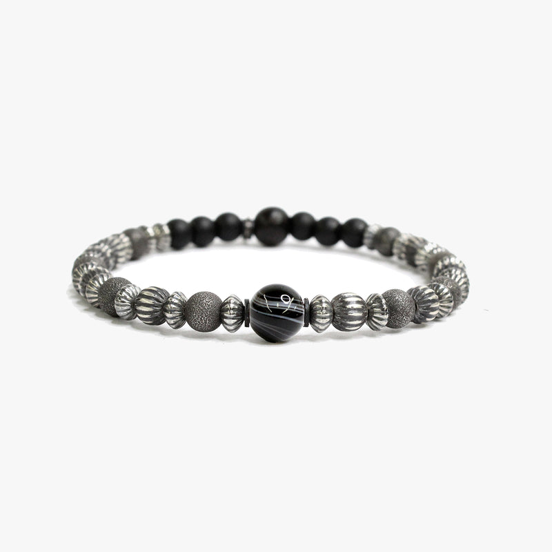 Textured Sterling Beads, Tiger Eye