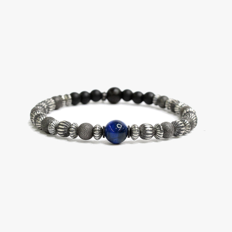 Textured Sterling Beads, Tiger Eye
