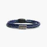 Sterling Coil, Braided Leather Wrap