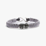 Large Sterling Wrap, Braided Strap