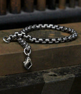 Oxidized Sterling Box Chain Bracelet