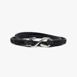 Floral Leather Wrap, Sterling Clasp