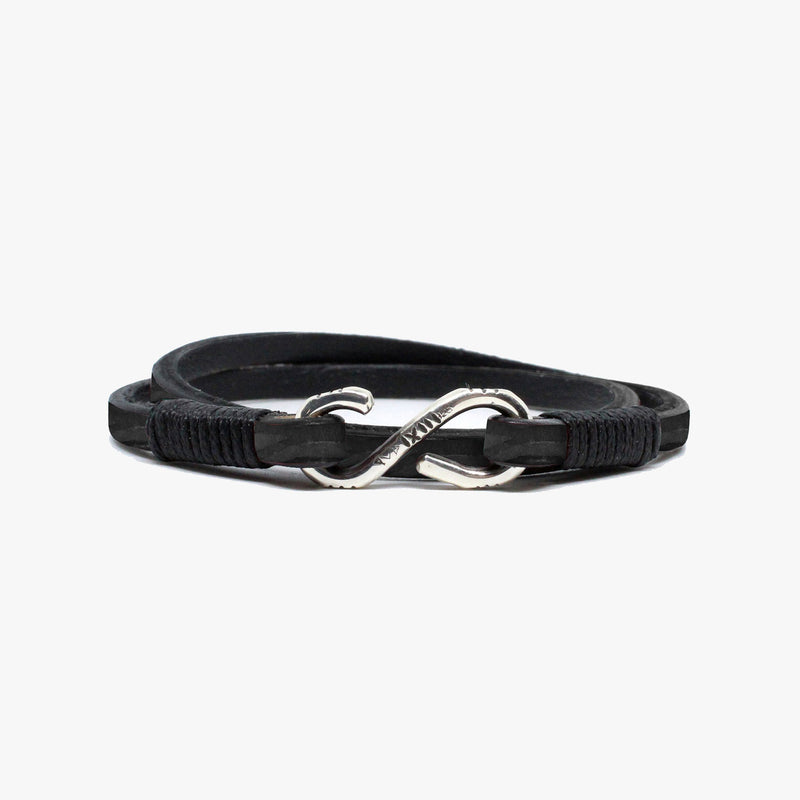 Floral Leather Wrap, Sterling Clasp
