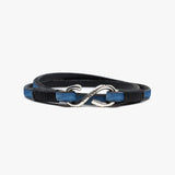 Floral Leather Wrap, Sterling Clasp