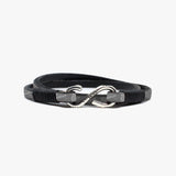 Floral Leather Wrap, Sterling Clasp