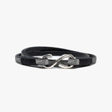 Floral Leather Wrap, Sterling Clasp