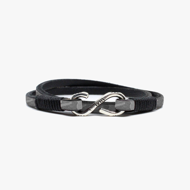 Floral Leather Wrap, Sterling Clasp