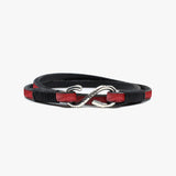 Floral Leather Wrap, Sterling Clasp