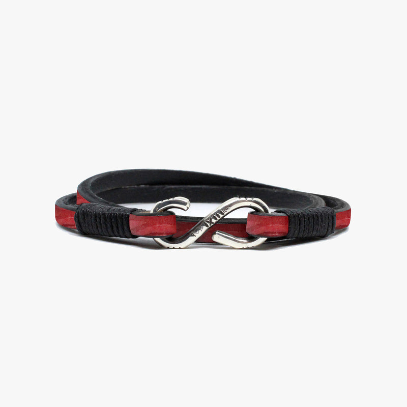 Floral Leather Wrap, Sterling Clasp