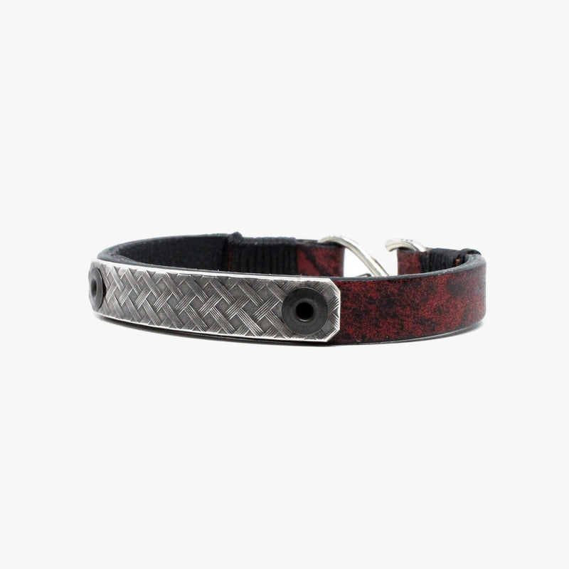 Crosshatch Sterling Bar, Leather