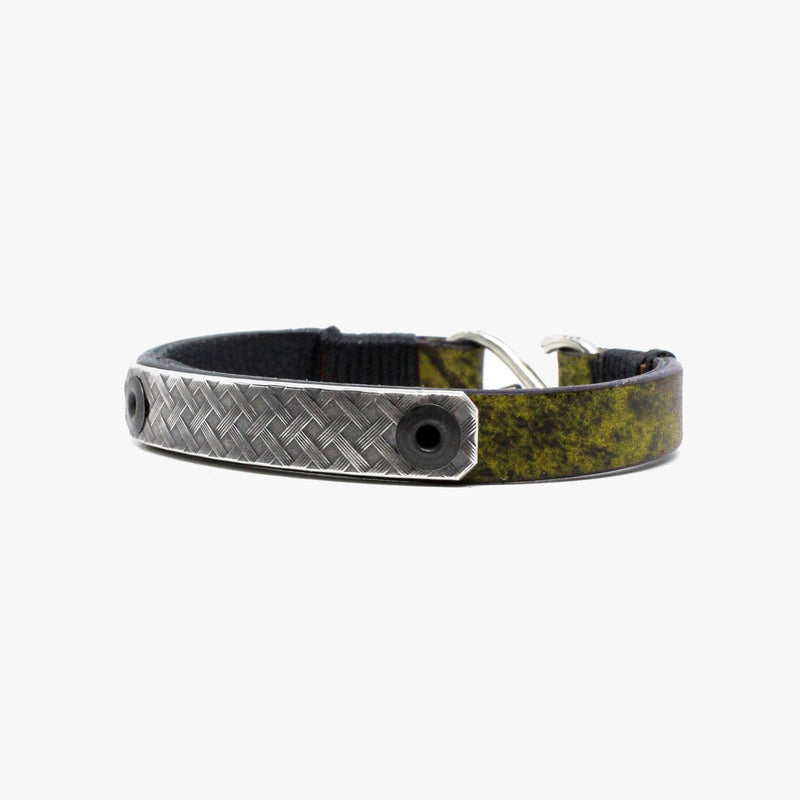 Crosshatch Sterling Bar, Leather