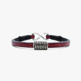 Faceted Sterling Coil, Leather
