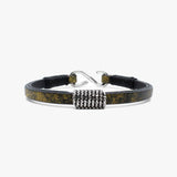 Faceted Sterling Coil, Leather
