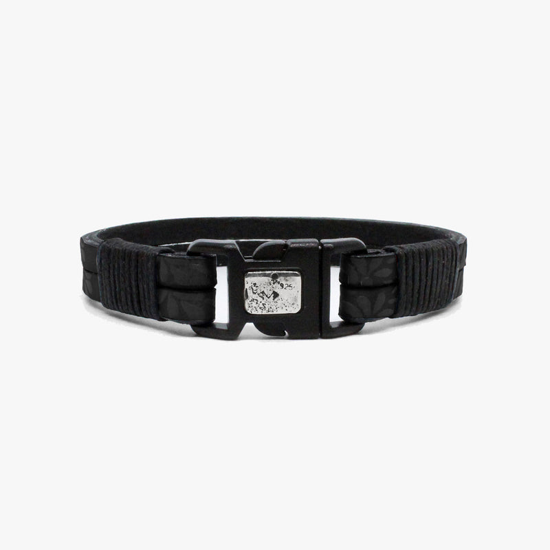 Floral Leather, Sterling, Buckle