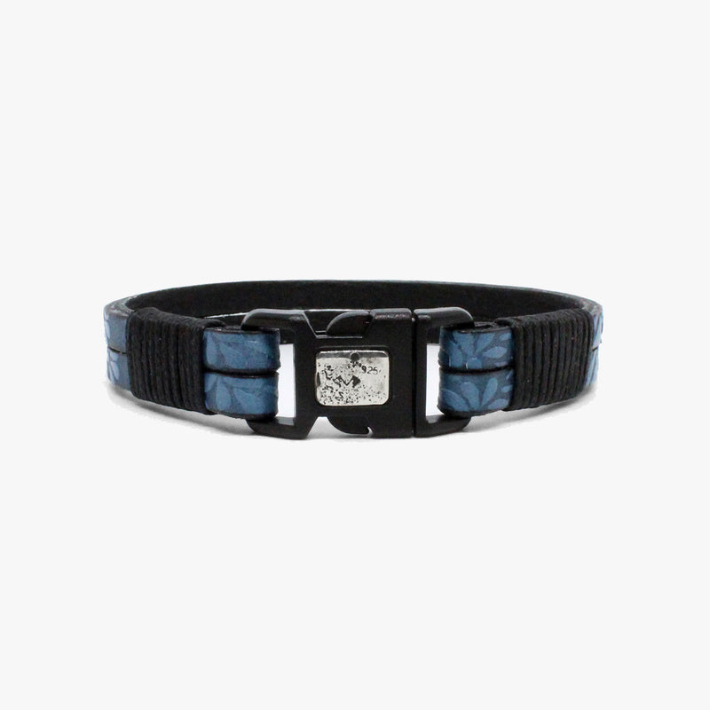 Floral Leather, Sterling, Buckle