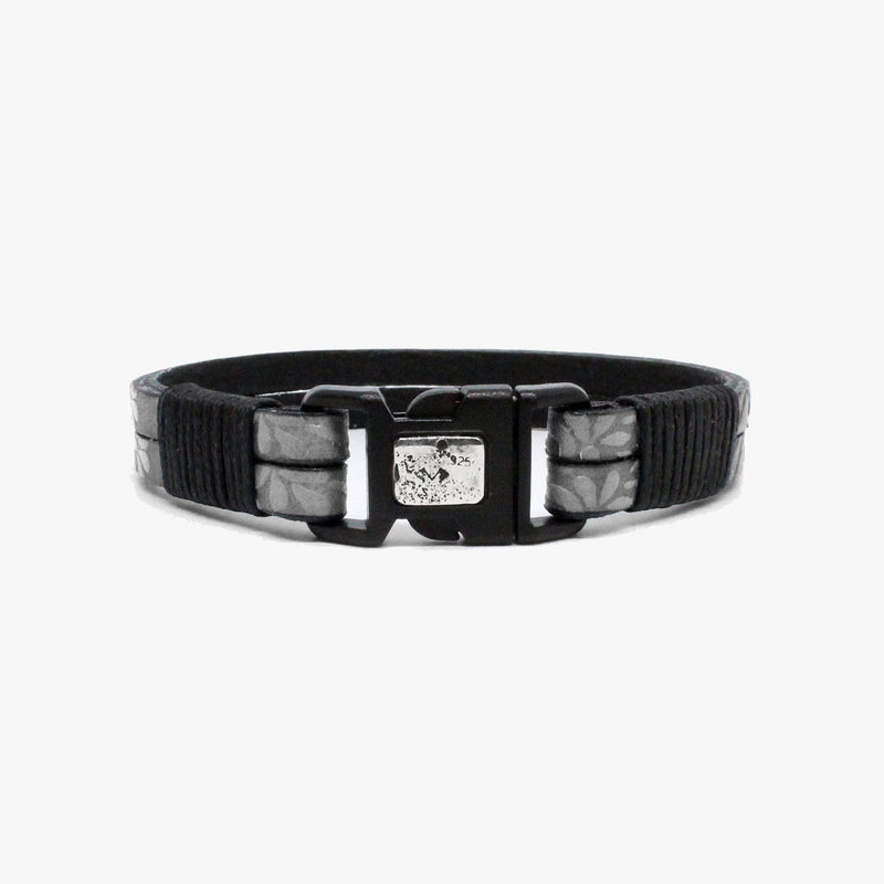 Floral Leather, Sterling, Buckle