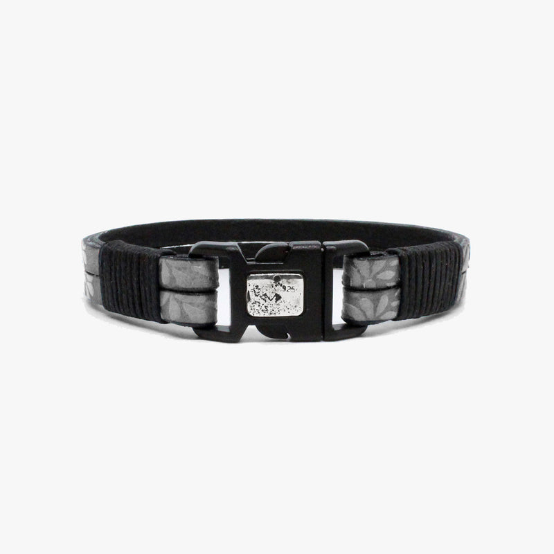 Floral Leather, Sterling, Buckle