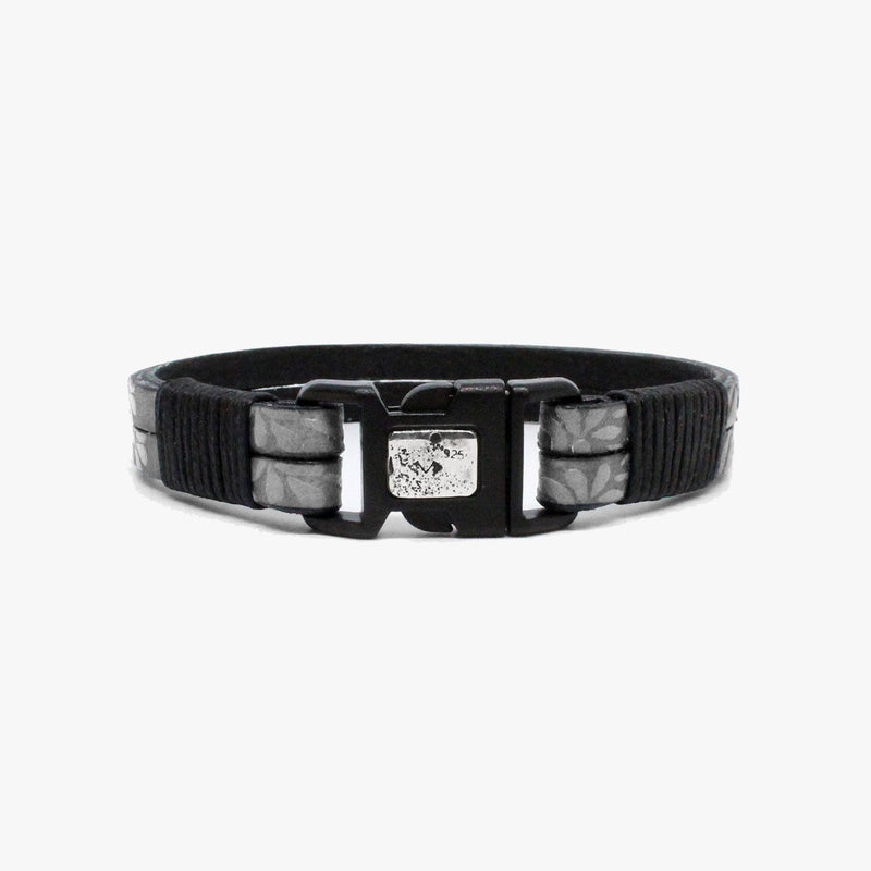 Floral Leather, Sterling, Buckle