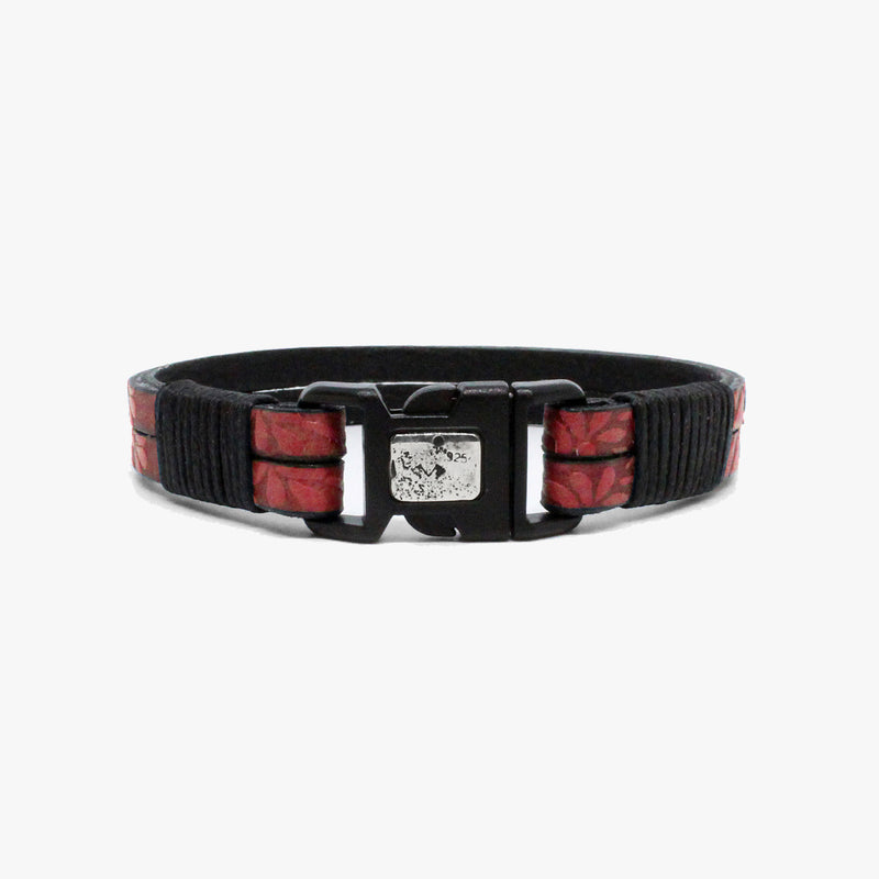 Floral Leather, Sterling, Buckle
