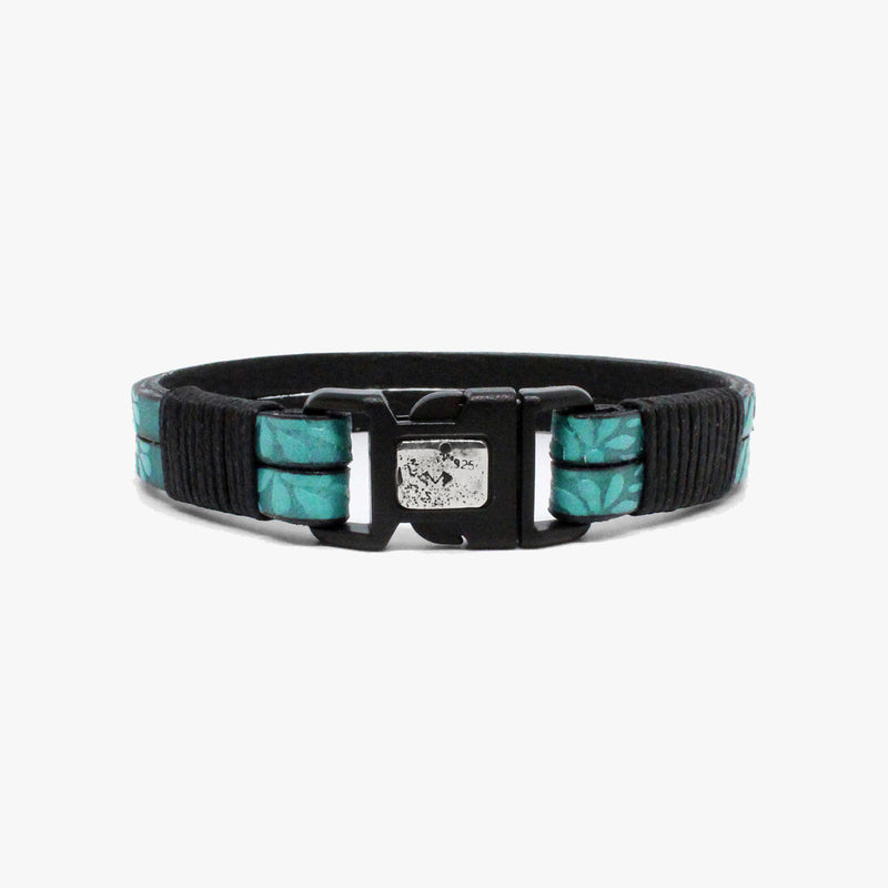 Floral Leather, Sterling, Buckle